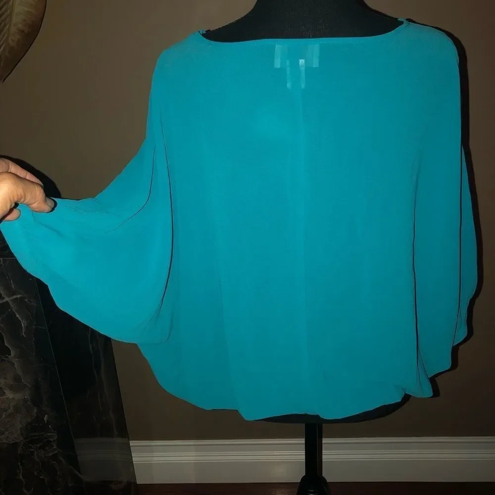 Loft Sheer Blouse w/ Bat Wing Sleeves - Picture 5 of 5